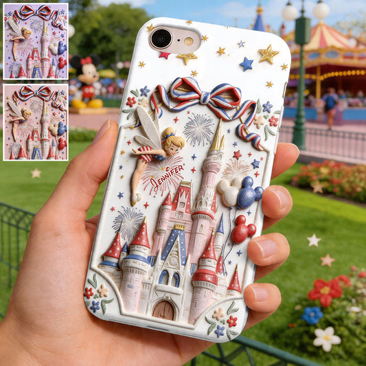 USA 250th Anniversary - Personalized Dream Trip 3D Embossed Leather Phone Case