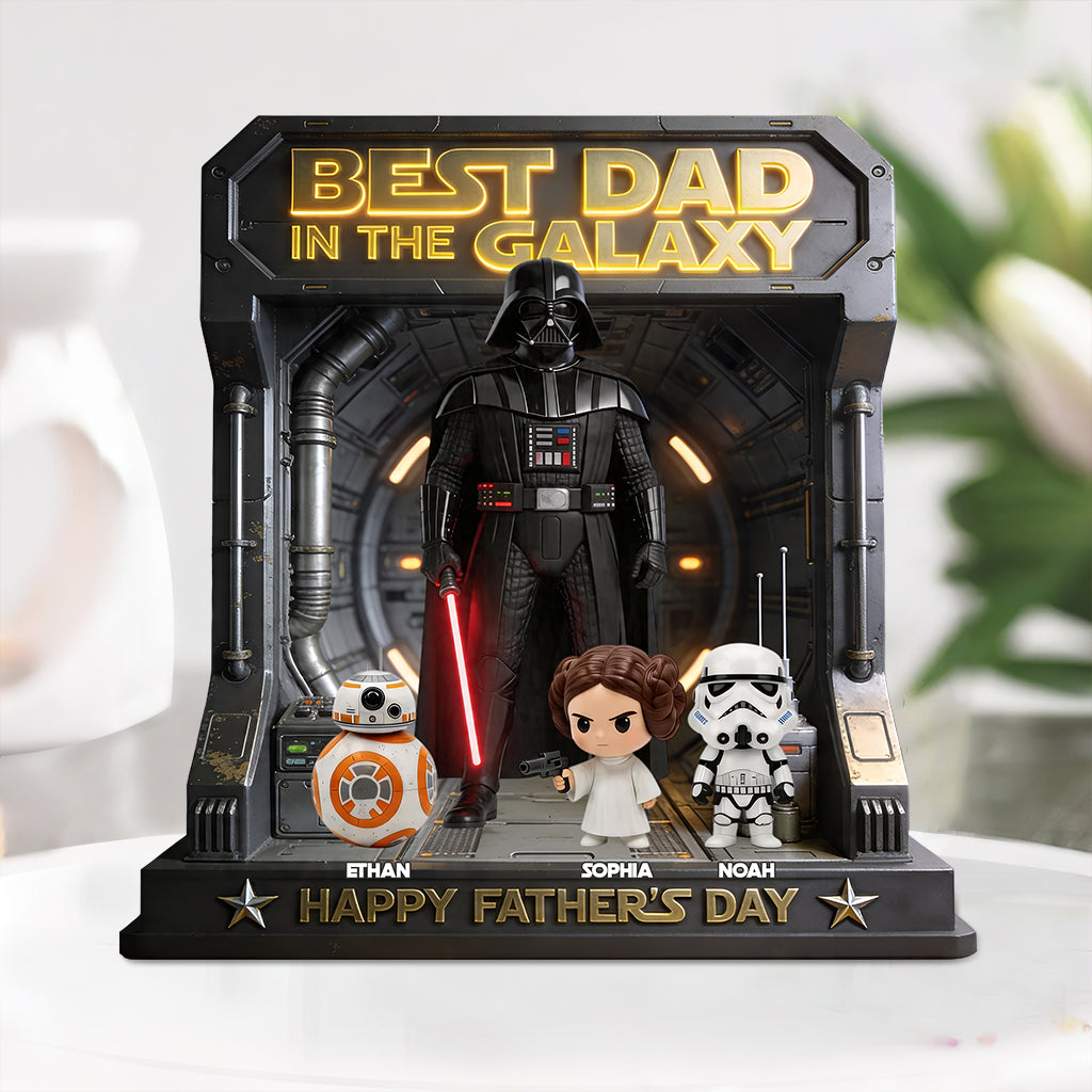 Best Dad In The Galaxy - Personalized The Force Custom Shaped Acrylic Plaque