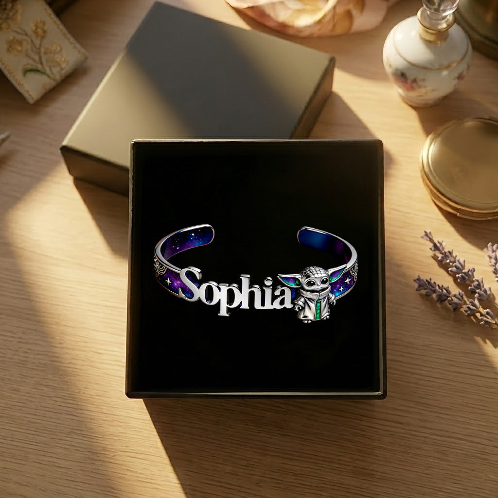 The Galaxy - Personalized The Force Shaped Cuff Bracelet