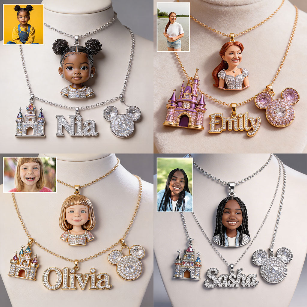 Magical Castle, Custom From Photo - Personalized Dream Trip Metal Necklaces With Pendants