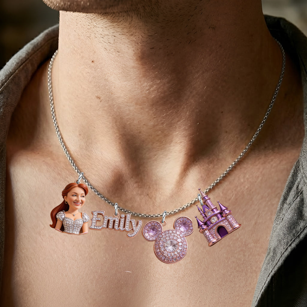 Magical Castle, Custom From Photo - Personalized Dream Trip Metal Necklaces With Pendants