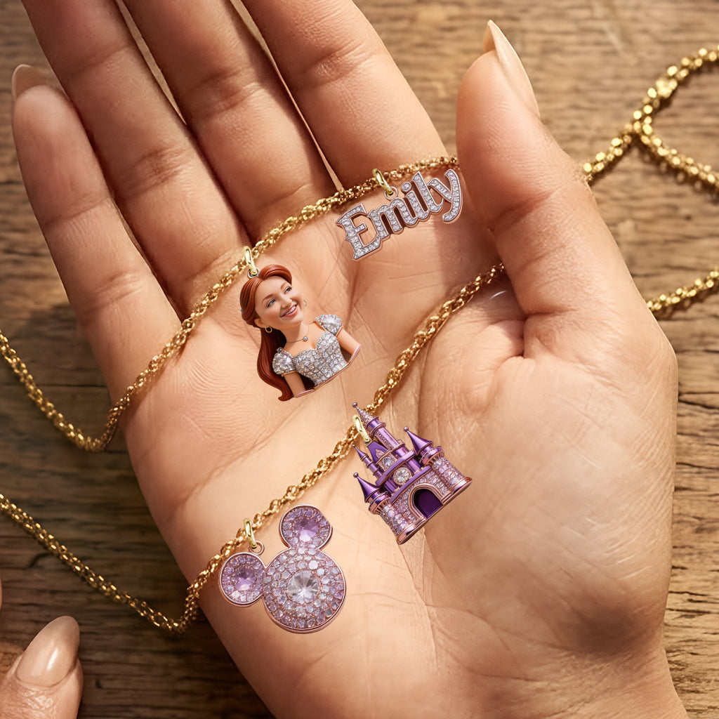 Magical Castle, Custom From Photo - Personalized Dream Trip Metal Necklaces With Pendants