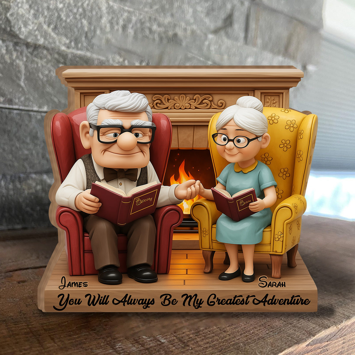 My Greatest Adventure - Personalized Couple Custom Shaped Wood Plaque