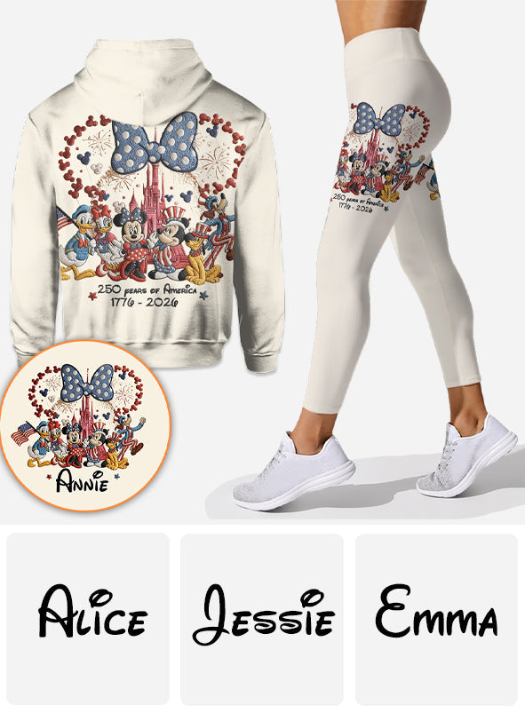 250 Years Of America - Personalized Mouse Hoodie and Leggings