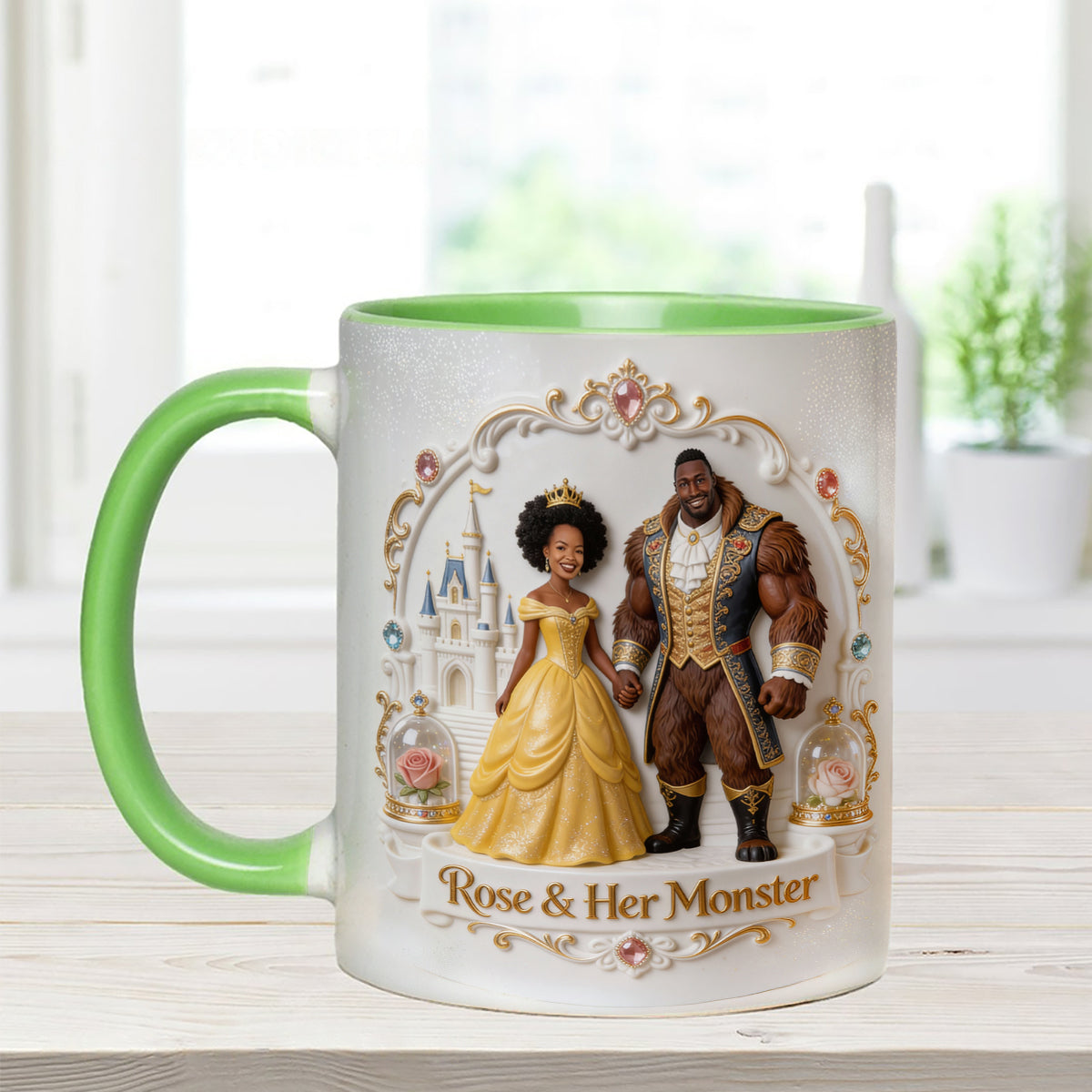 Beaty & The Beast - Personalized Beauty And The Beast Set Accent Mug with Acrylic Stirrers