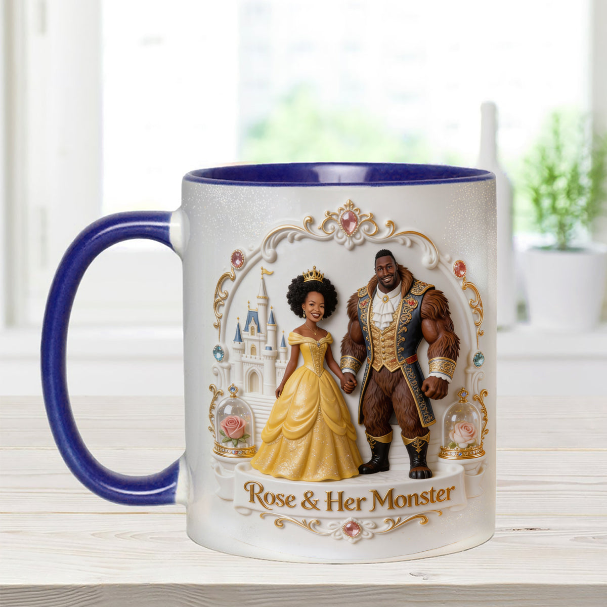 Beaty & The Beast - Personalized Beauty And The Beast Set Accent Mug with Acrylic Stirrers