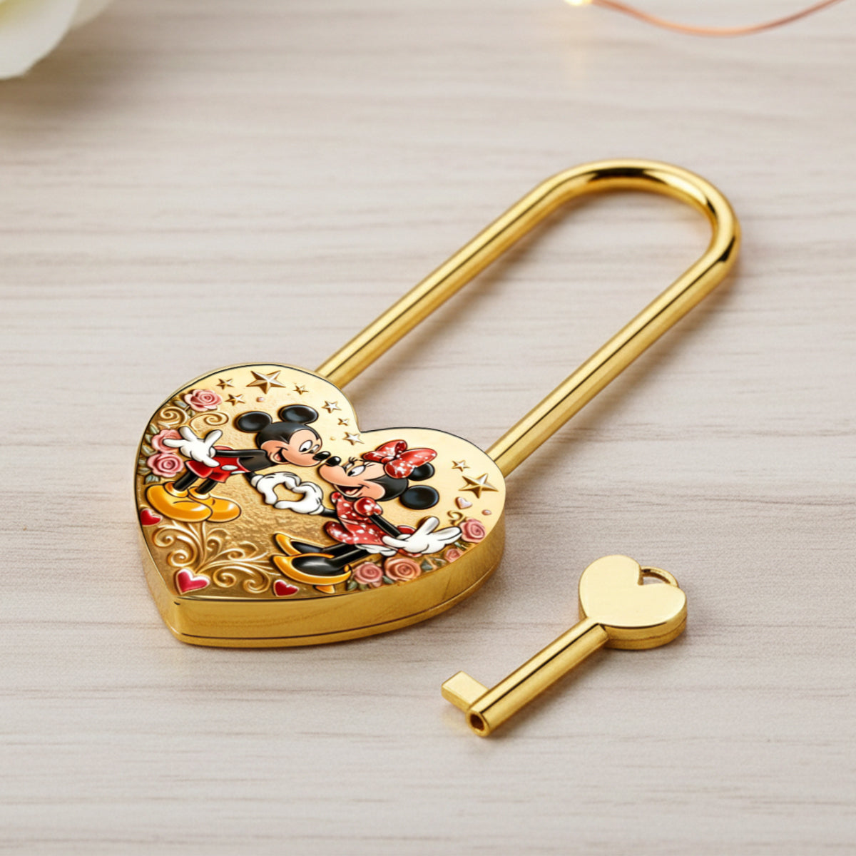 Locked In Magical Love - Personalized Mouse Heart Padlock