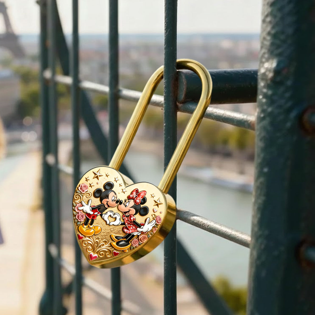 Locked In Magical Love - Personalized Mouse Heart Padlock