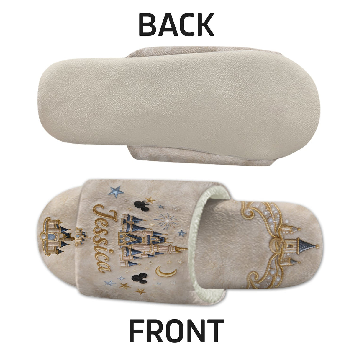 Believe In Magic - Personalized Mouse Open-Toe Slippers