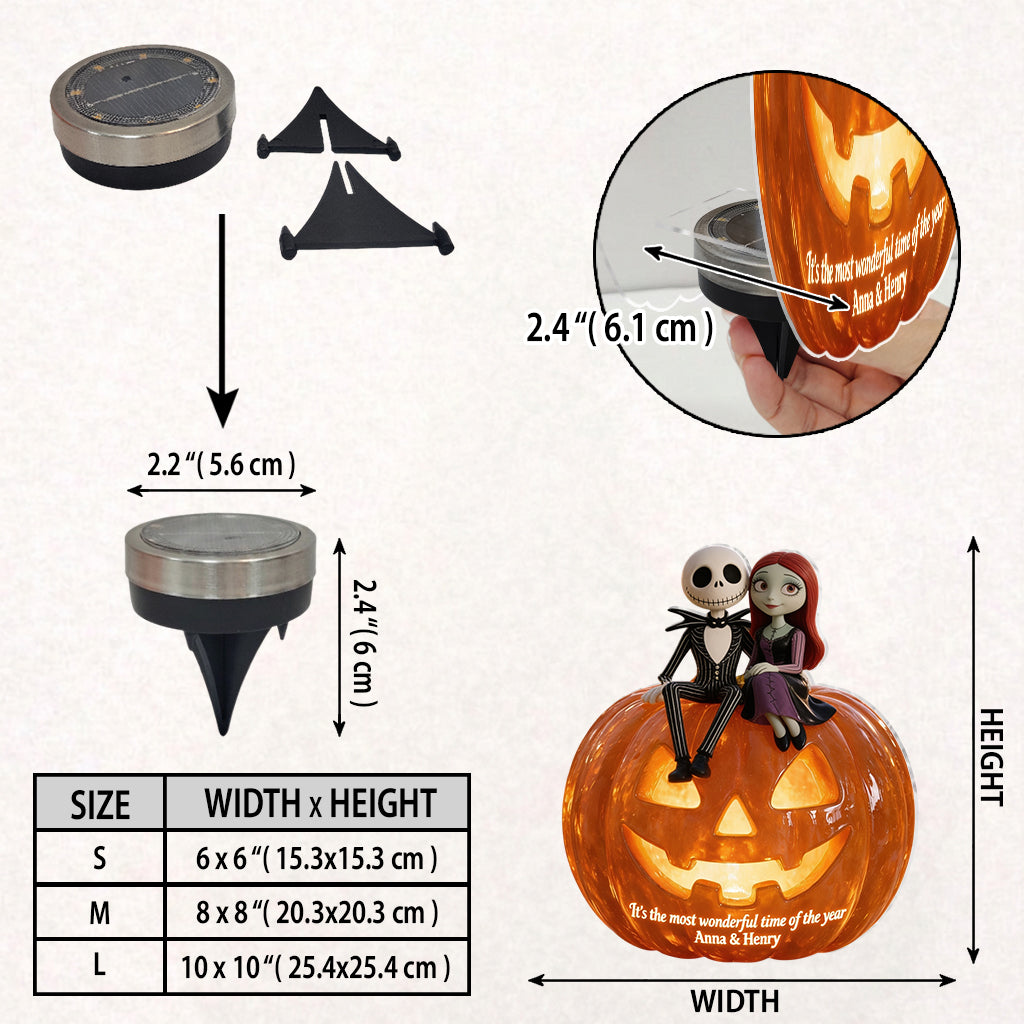 The Most Wonderful Time Of The Year - Personalized Nightmare Solar Acrylic Light