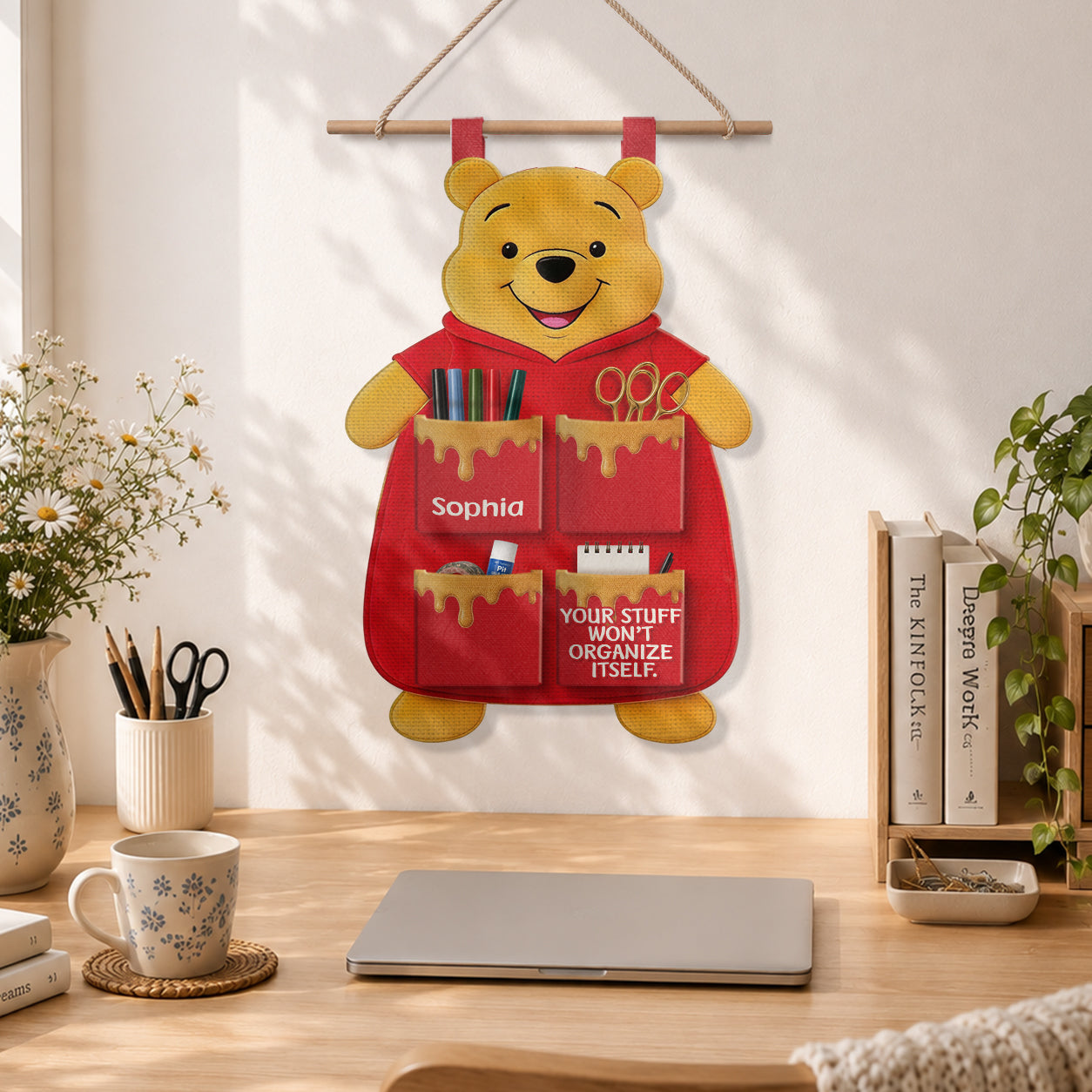 Honey Bear - Personalized Yellow Bear Hanging Organizer
