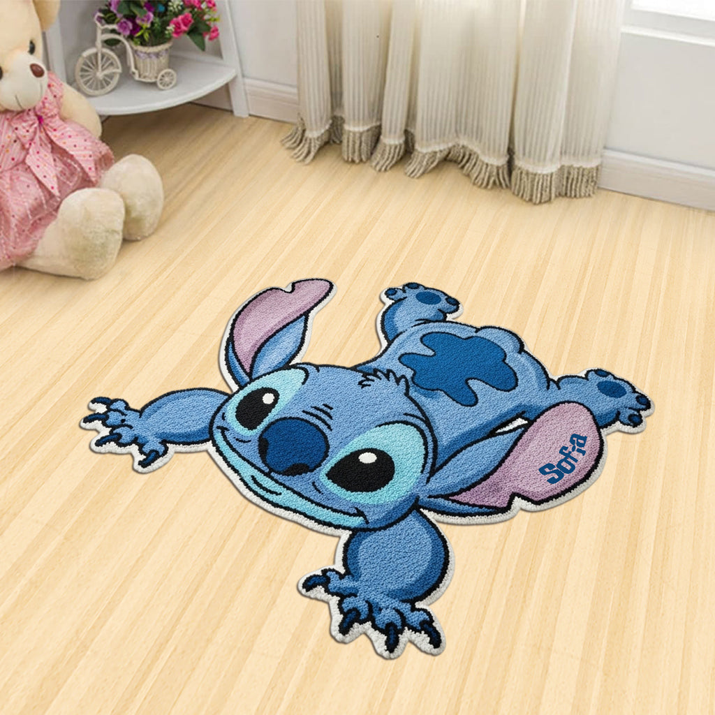 Cute Monster - Personalized Ohana Shaped Doormat/ Rug