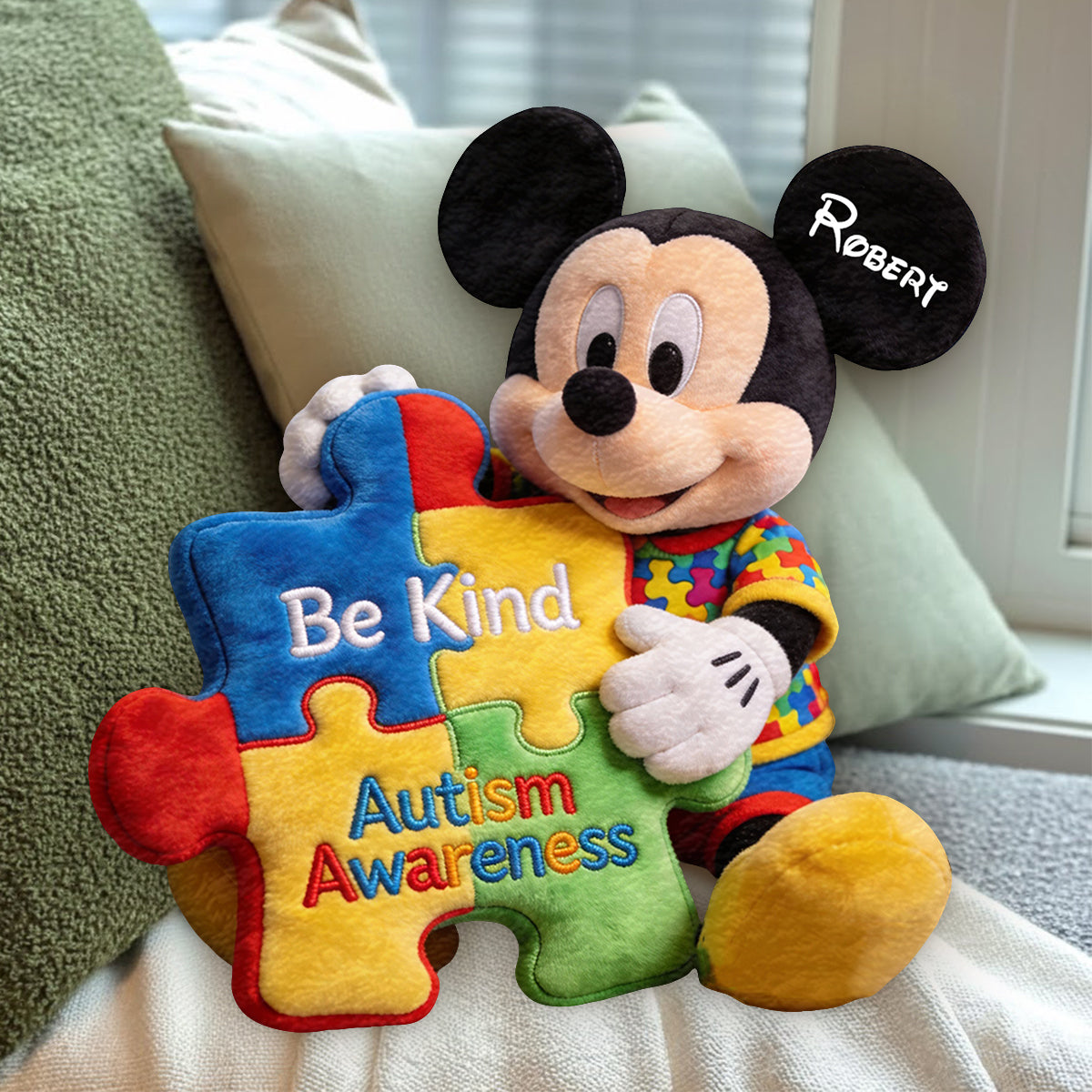 Autism Awareness - Personalized Autism Awareness Premium Faux Fur Pillow