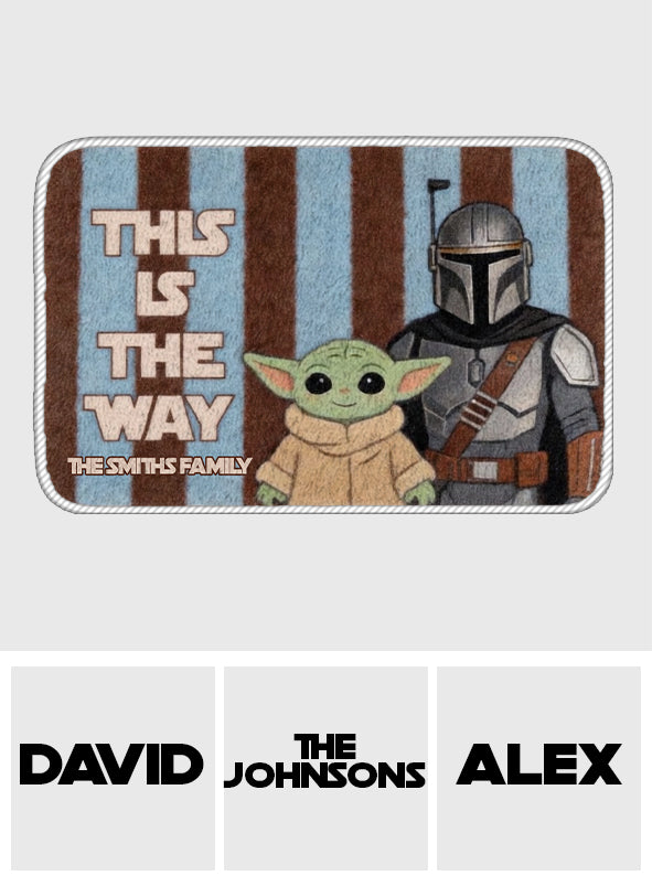 This Is The Way Retro Stripes - Personalized The Force Non-Slip Tufted Rug