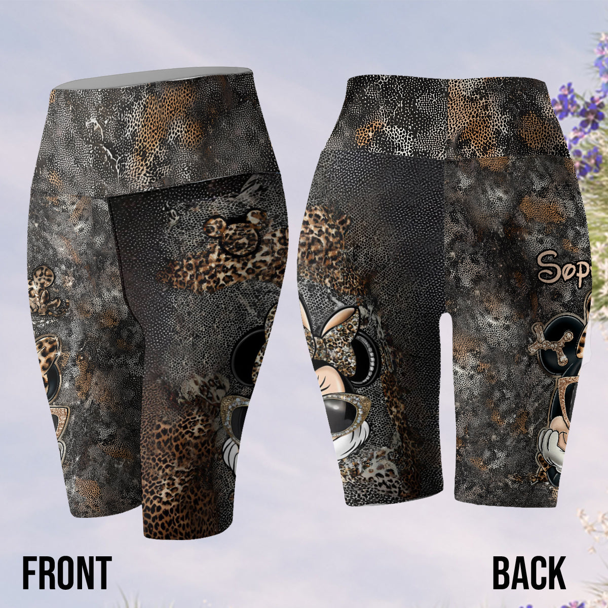 Cool Mouse - Personalized Mouse High-Waisted Biker Shorts