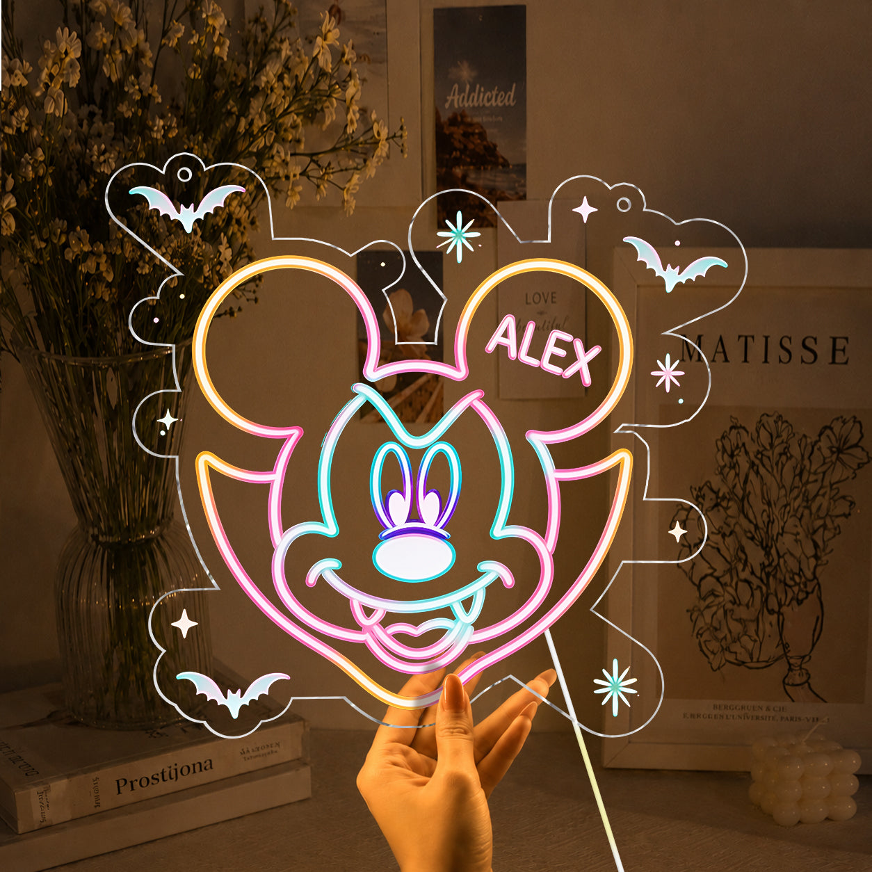 Halloween Vibes - Personalized Mouse Neon LED Light Sign