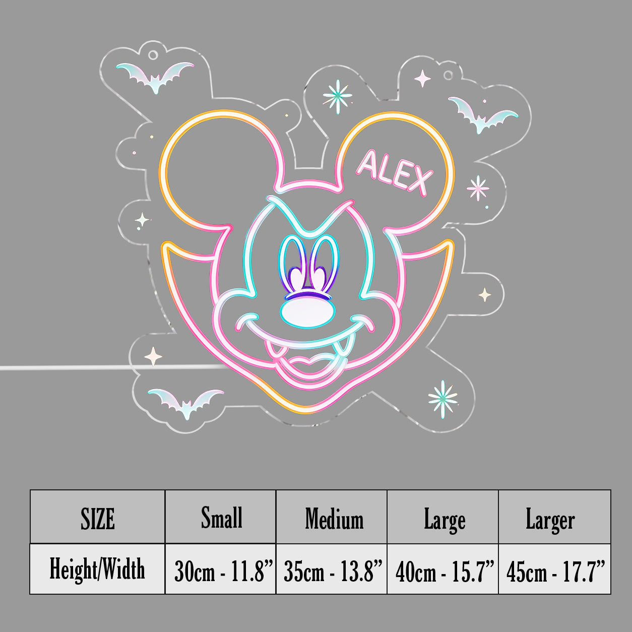 Halloween Vibes - Personalized Mouse Neon LED Light Sign