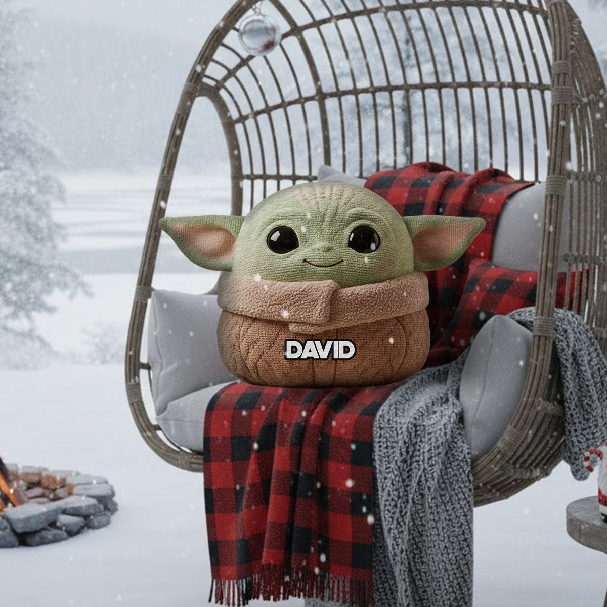 Joy Is The Way - Personalized The Force Faux Fur Shaped Pillow