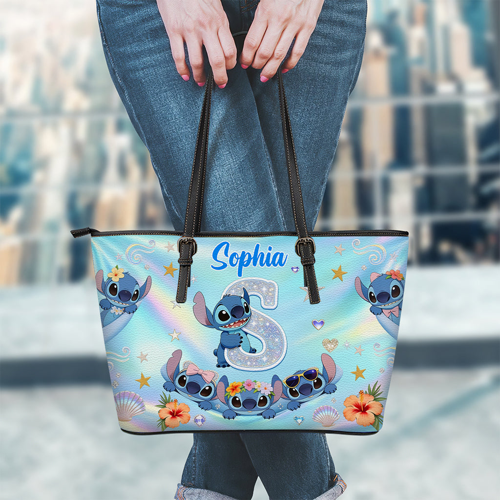 Hello Summer - Personalized Ohana Leather Bag With Plush Charm