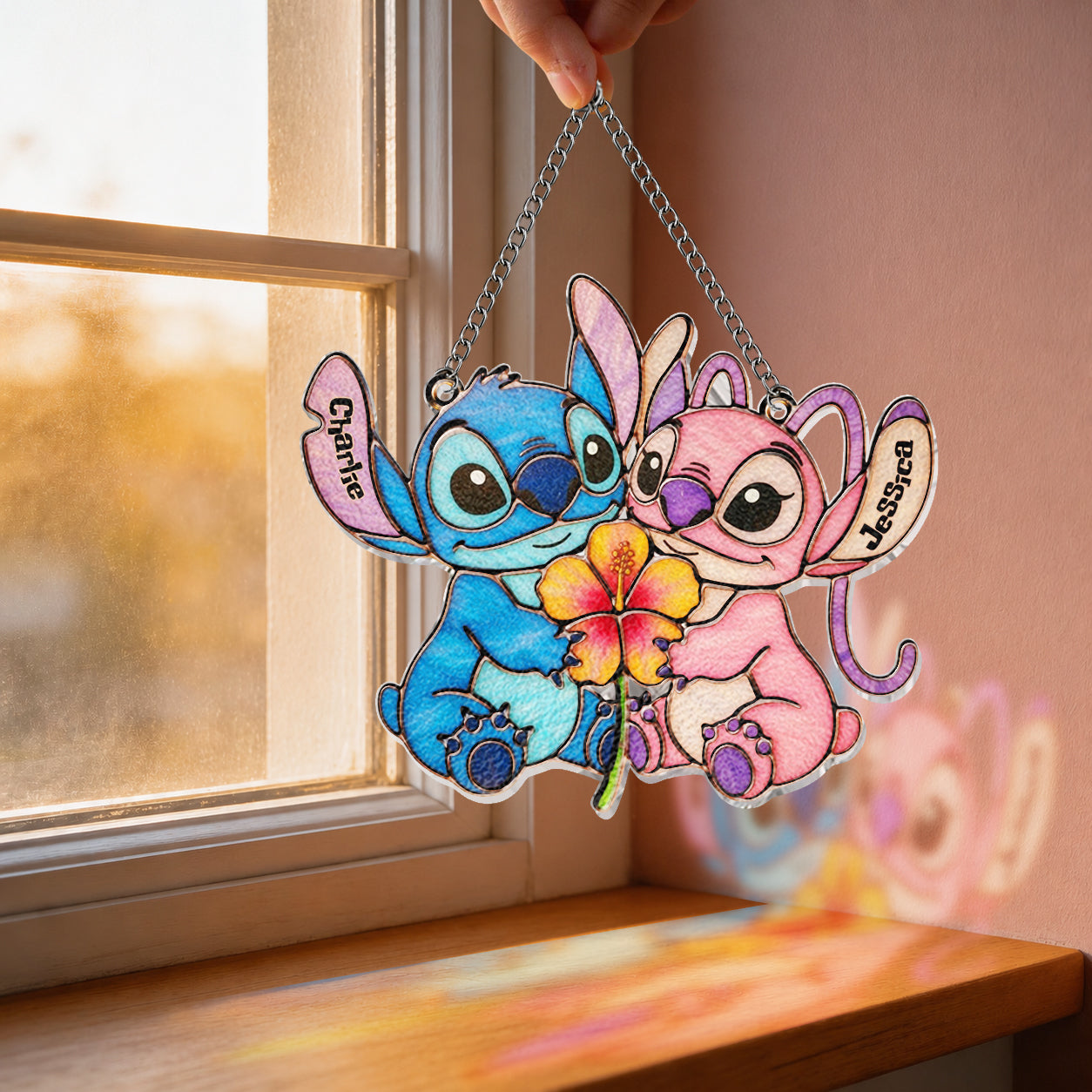 Ohana Means Family - Personalized Ohana 3D Printed Glass Suncatcher