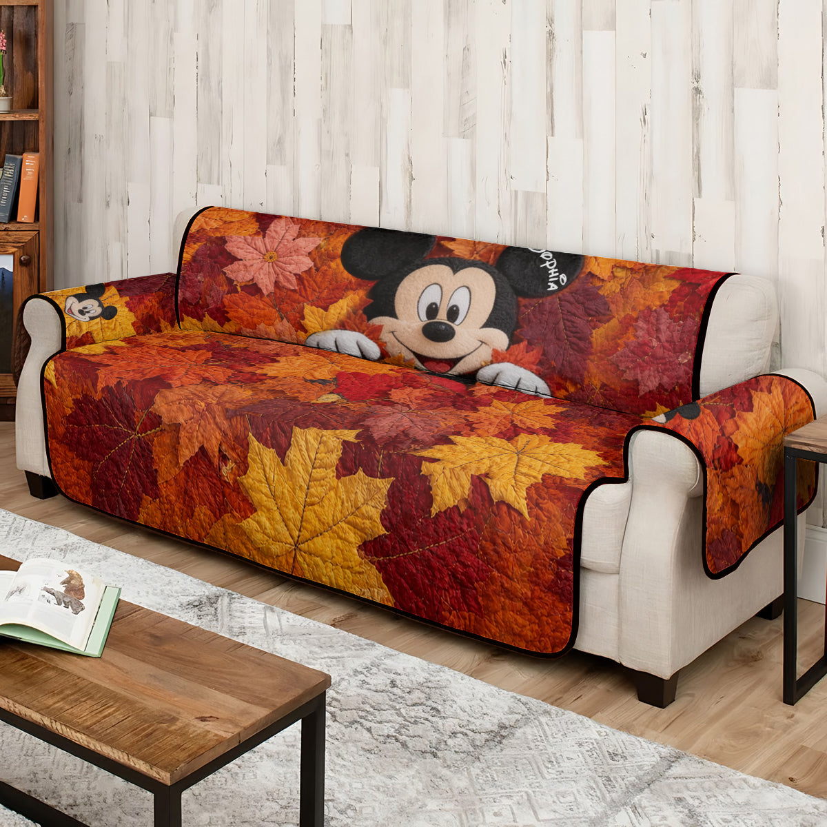 Hello Fall - Personalized Mouse Quilted Sofa/Couch Cover