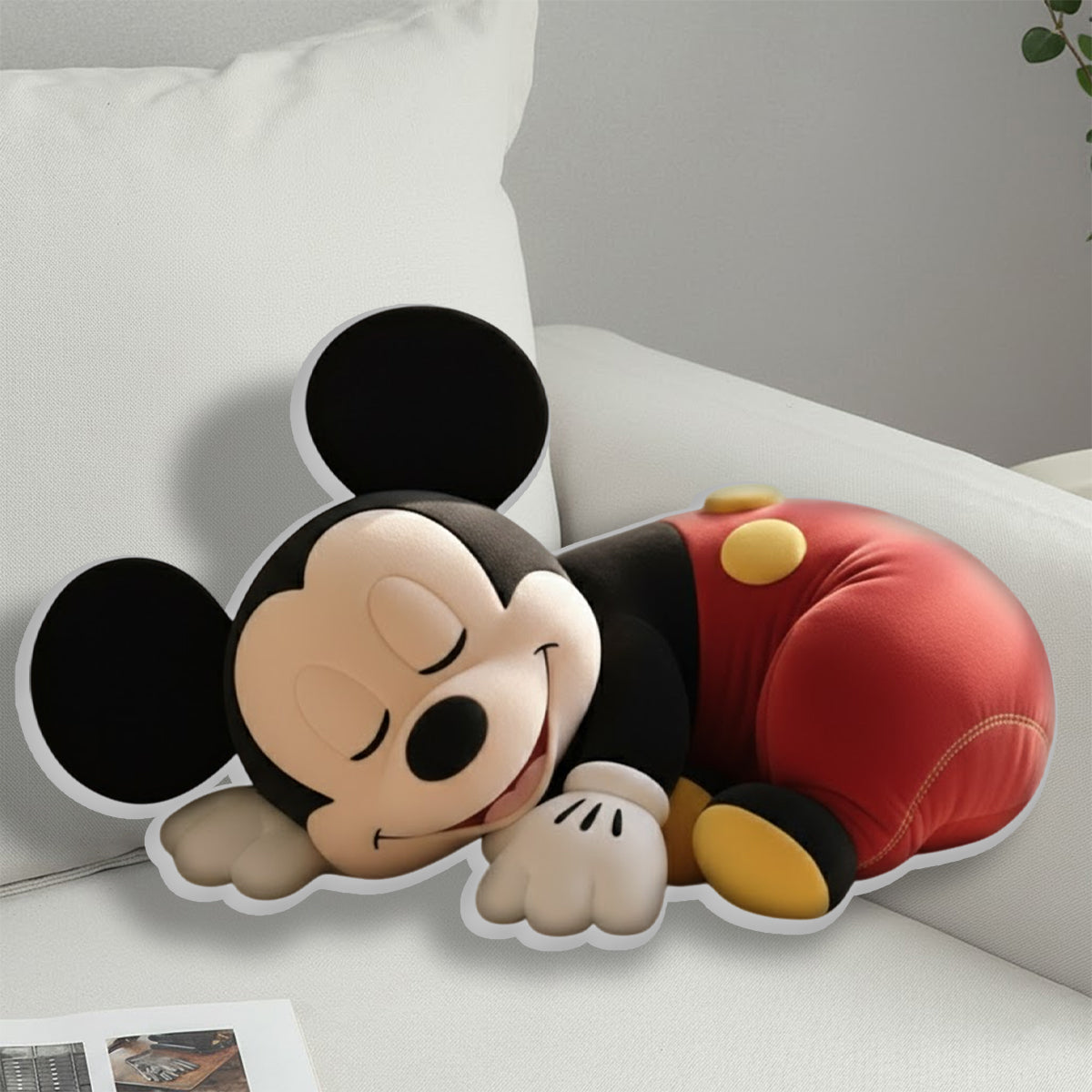 Sleeping Mouse - Personalized Mouse Faux Fur Shaped Pillow