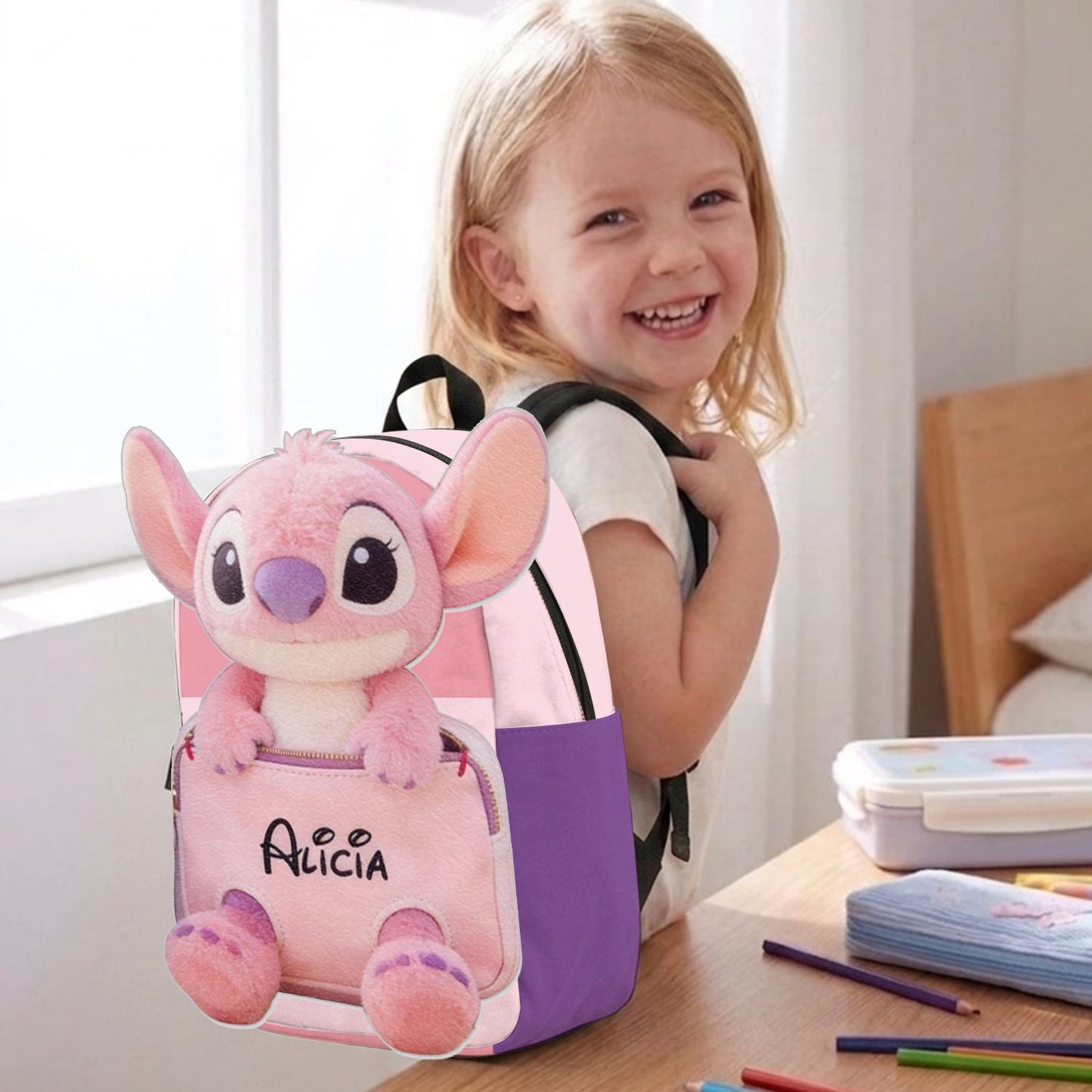 Ohana Means Family - Personalized Ohana Changeable Leather Patch Backpack