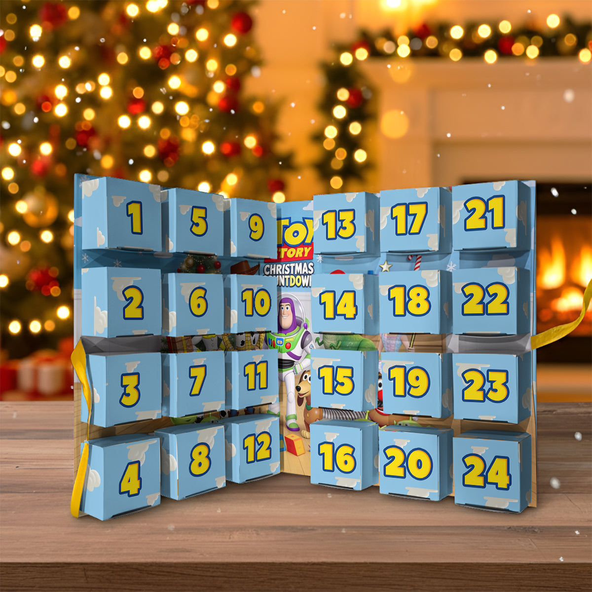 Toy Countdown - Personalized Toy Story Folded Advent Calendar With Ornaments