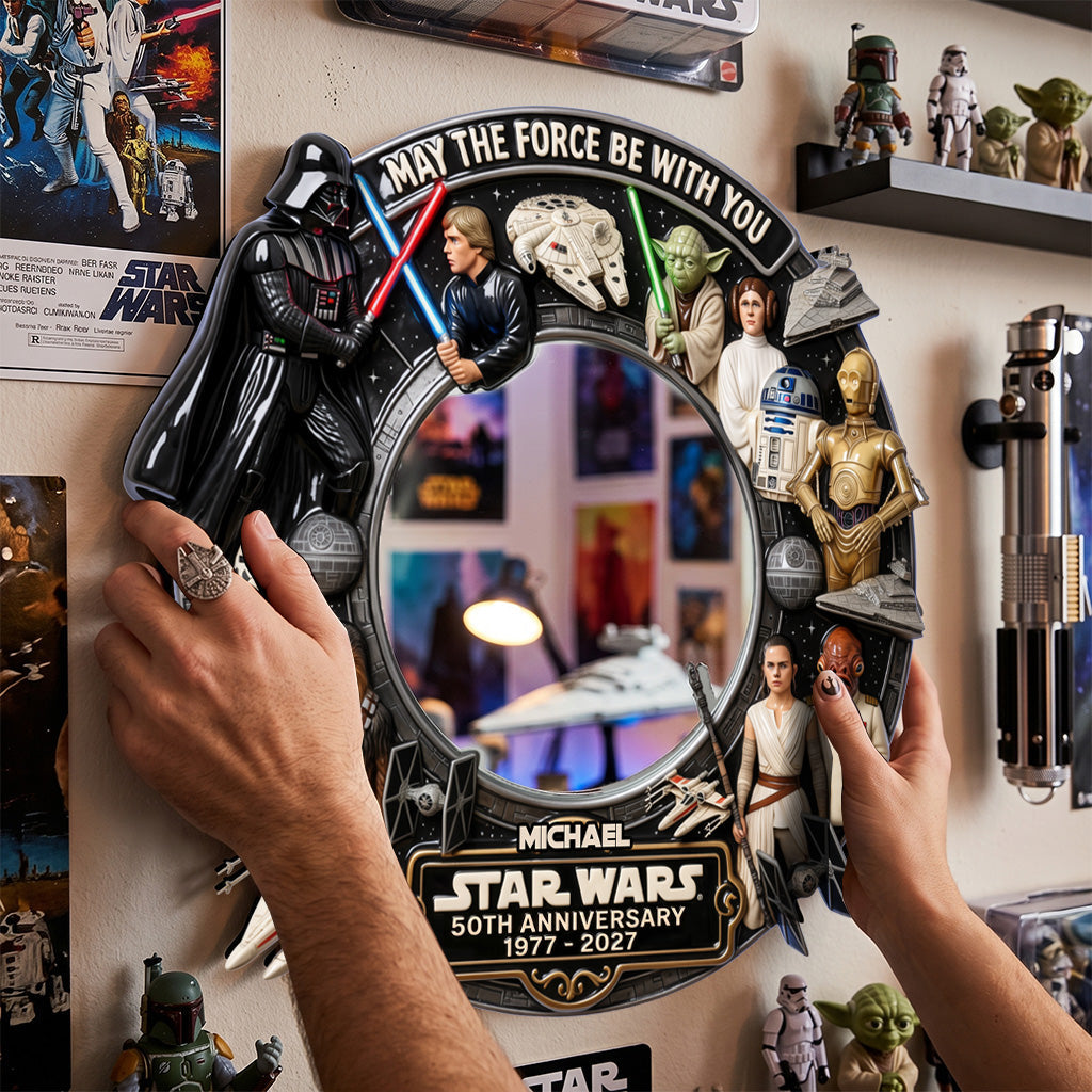 May The Force Be With You - Personalized The Force Wall Mirror With LED Light