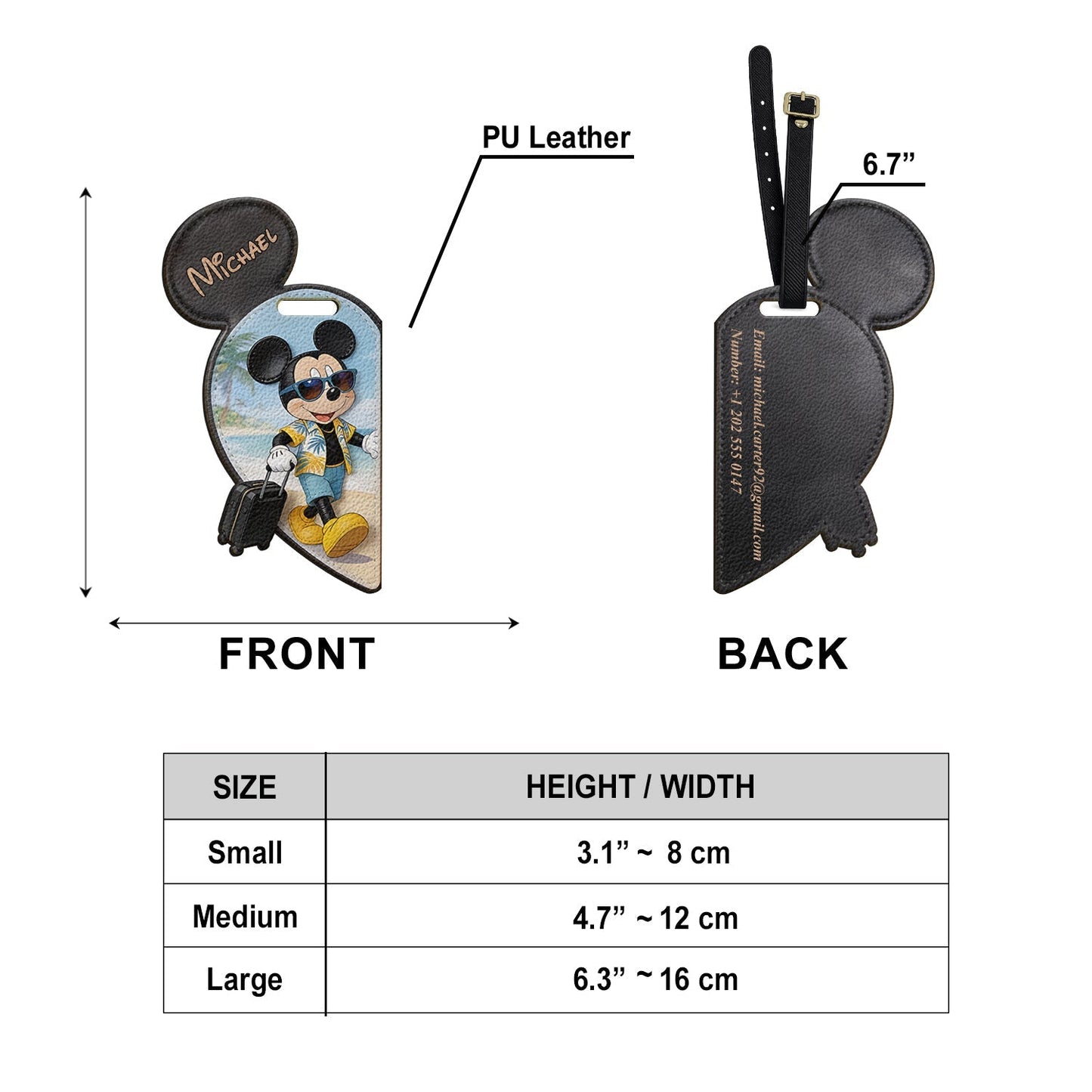 Traveling Mouse Couple - Personalized Mouse Luggage Tag