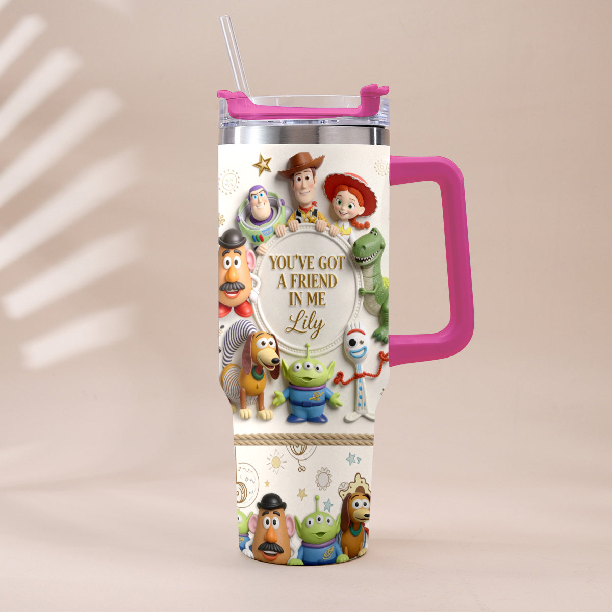 You Got A Friend In Me - Personalized Toy Story Tumbler With Plush Charm