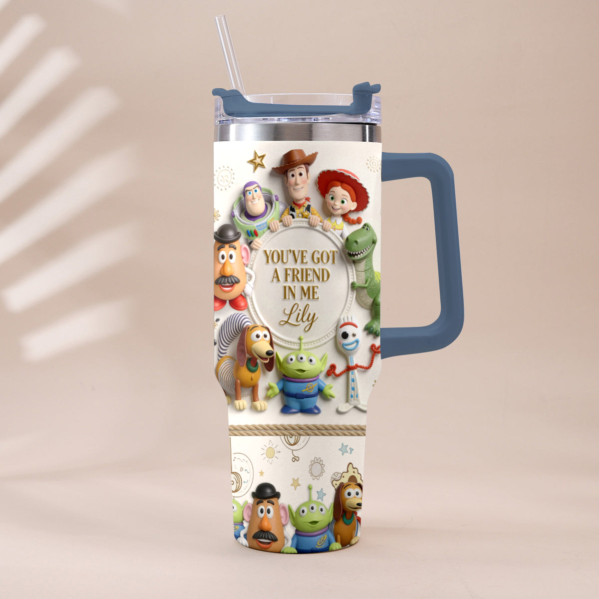 You Got A Friend In Me - Personalized Toy Story Tumbler With Plush Charm