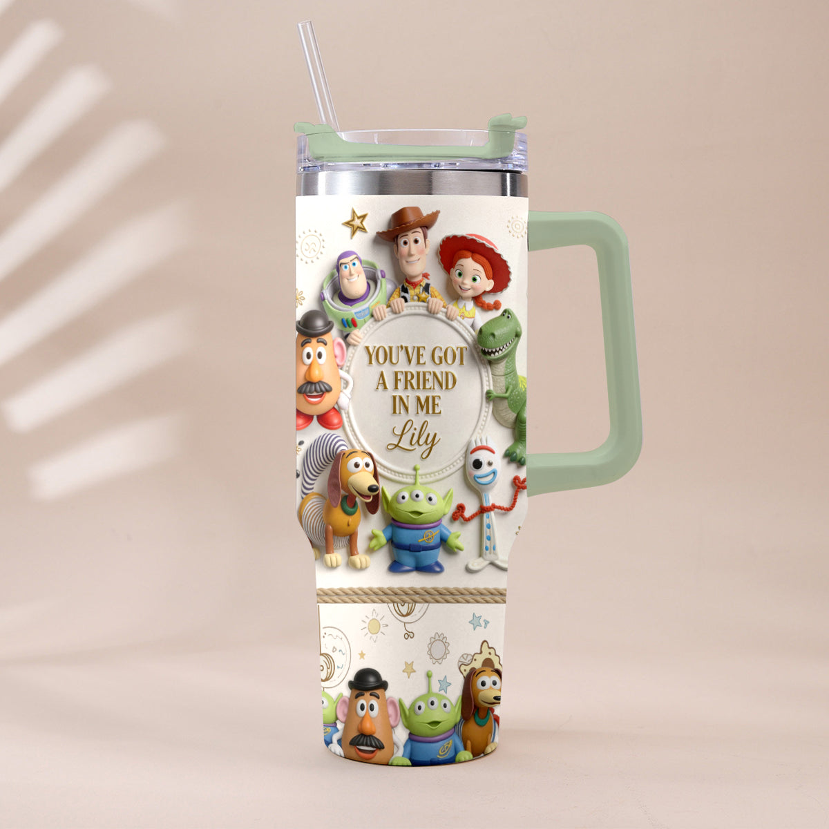 You Got A Friend In Me - Personalized Toy Story Tumbler With Plush Charm