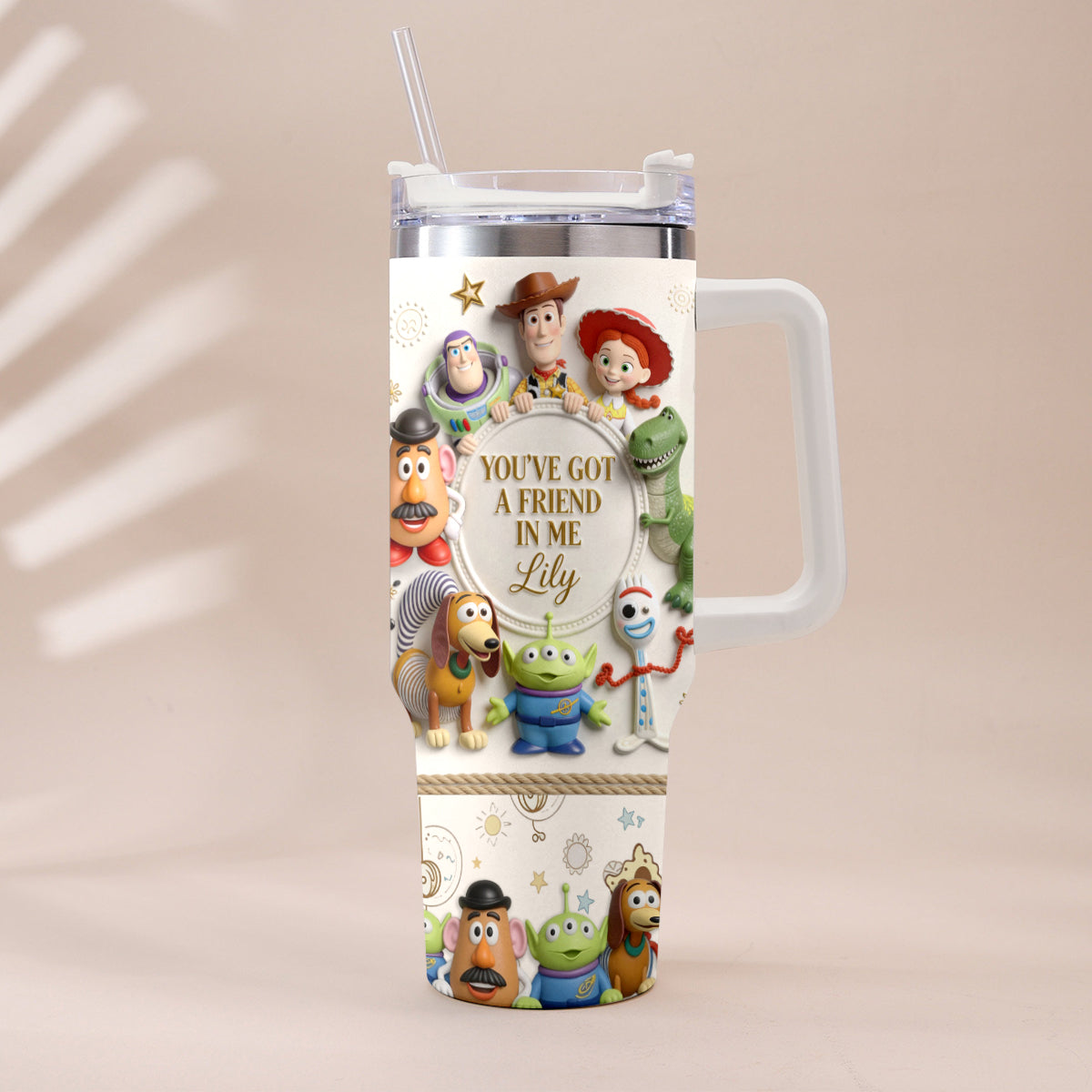 You Got A Friend In Me - Personalized Toy Story Tumbler With Plush Charm
