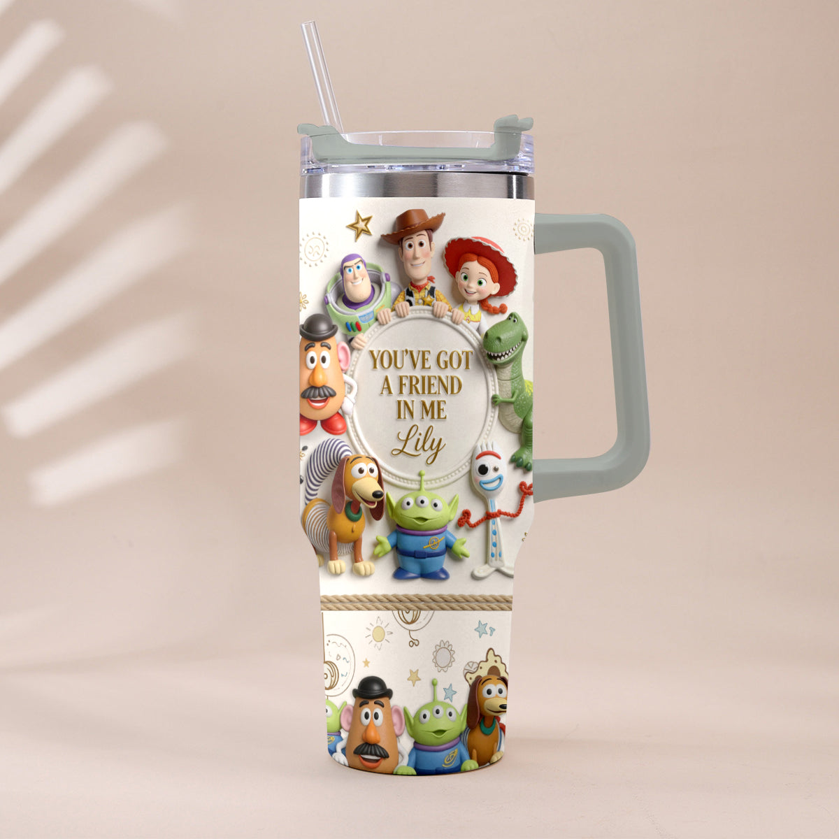 You Got A Friend In Me - Personalized Toy Story Tumbler With Plush Charm