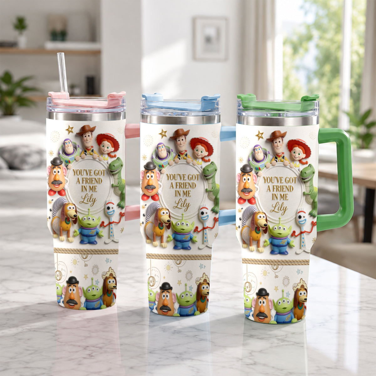 You Got A Friend In Me - Personalized Toy Story Tumbler With Plush Charm