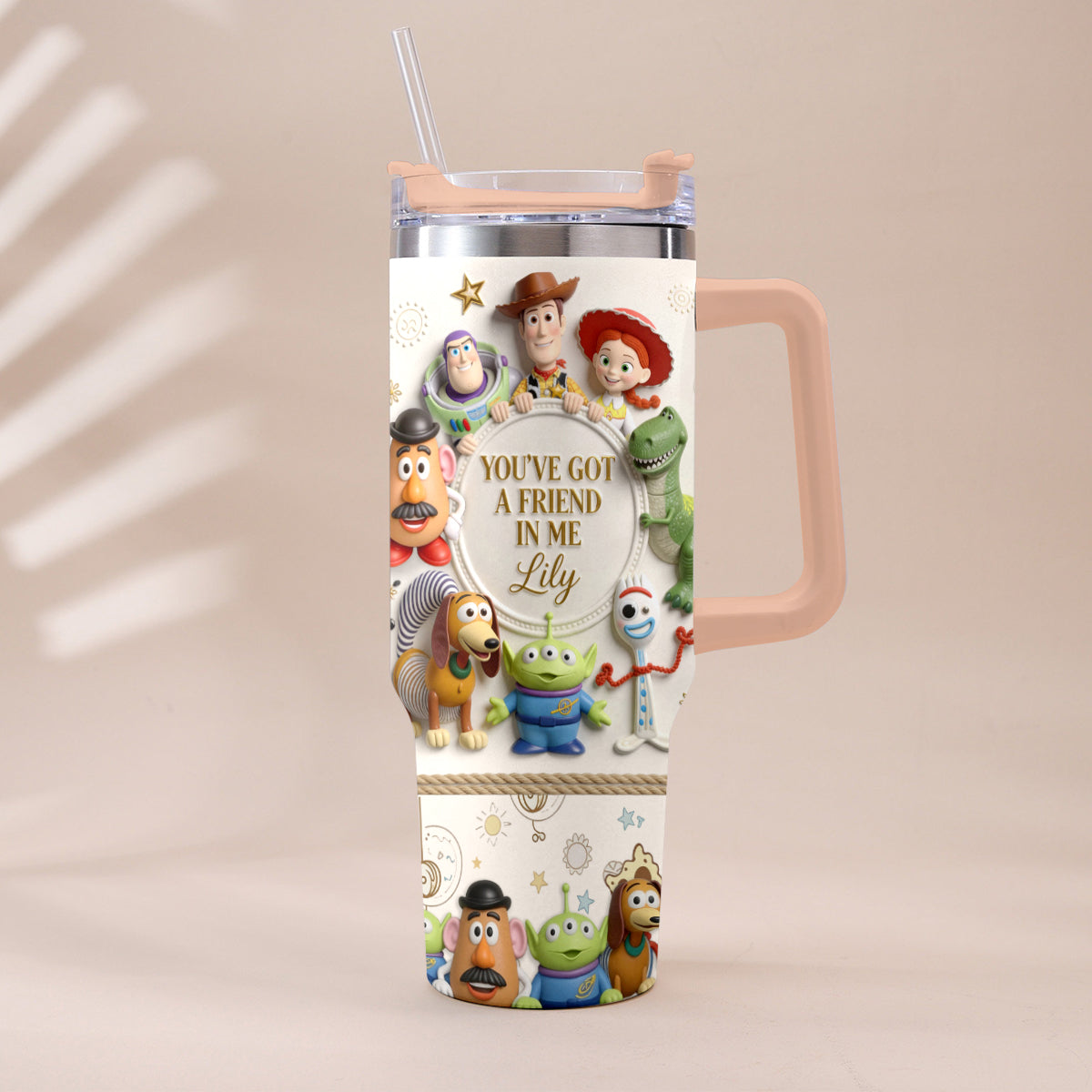 You Got A Friend In Me - Personalized Toy Story Tumbler With Plush Charm