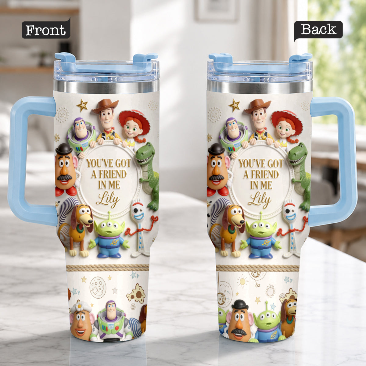 You Got A Friend In Me - Personalized Toy Story Tumbler With Plush Charm