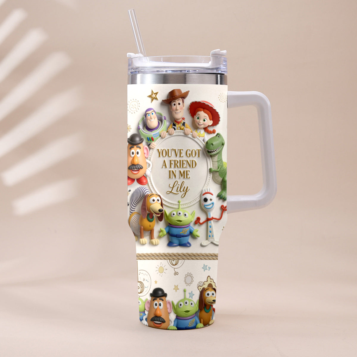 You Got A Friend In Me - Personalized Toy Story Tumbler With Plush Charm