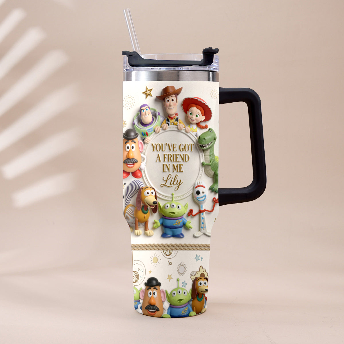 You Got A Friend In Me - Personalized Toy Story Tumbler With Plush Charm