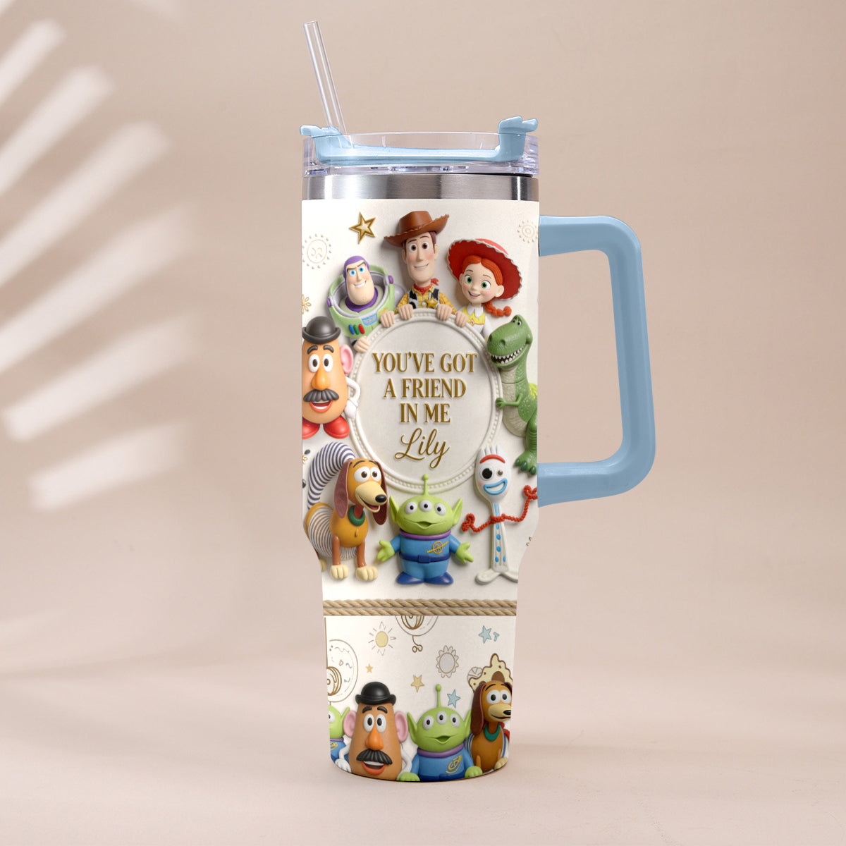 You Got A Friend In Me - Personalized Toy Story Tumbler With Plush Charm