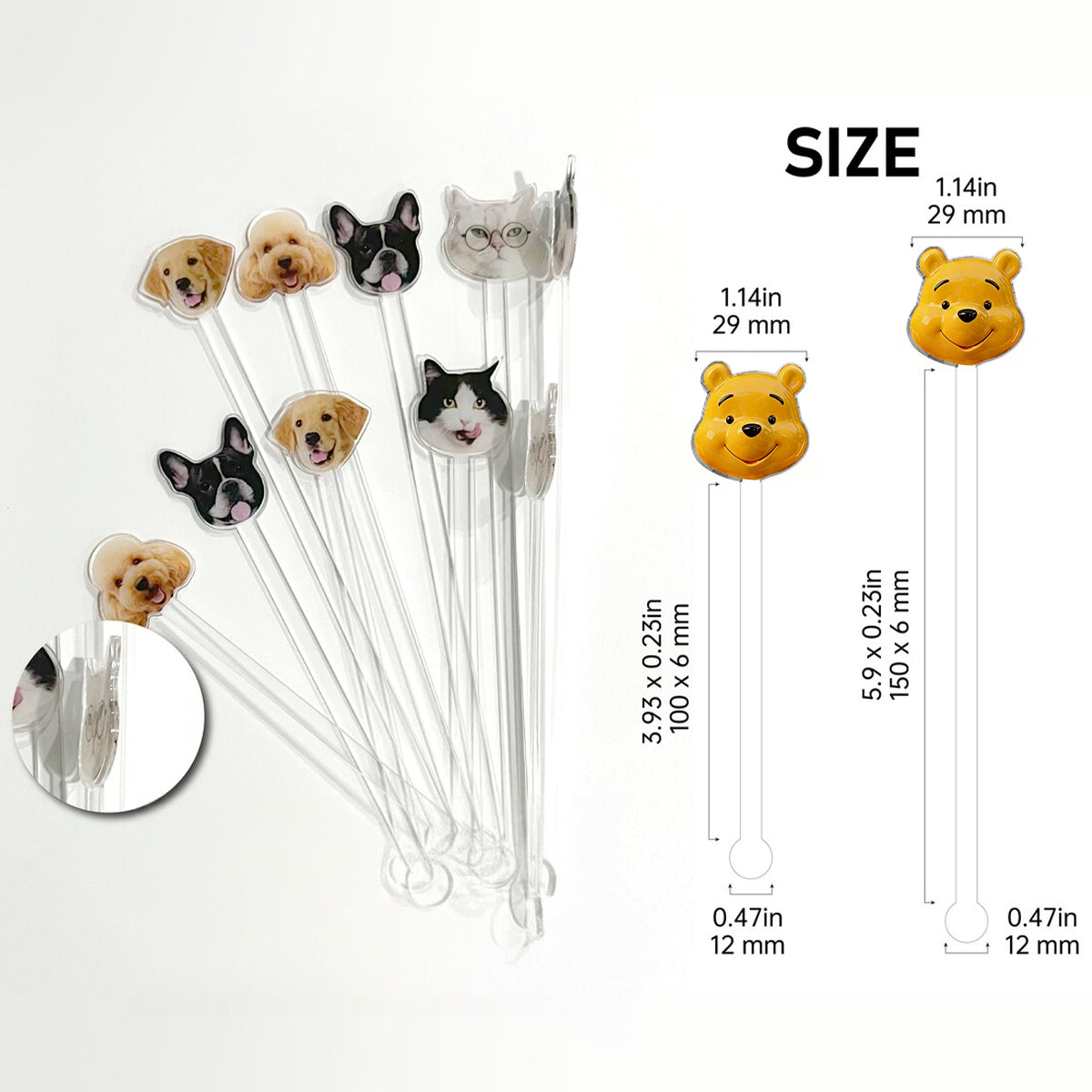 Love Honey Bear - Personalized Yellow Bear Set Accent Mug with Acrylic Stirrers