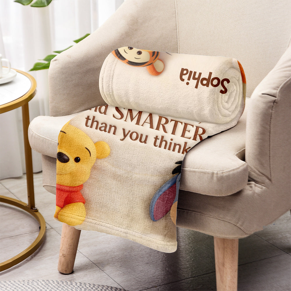You're Brave, Smart, Strong - Personalized Yellow Bear Blanket