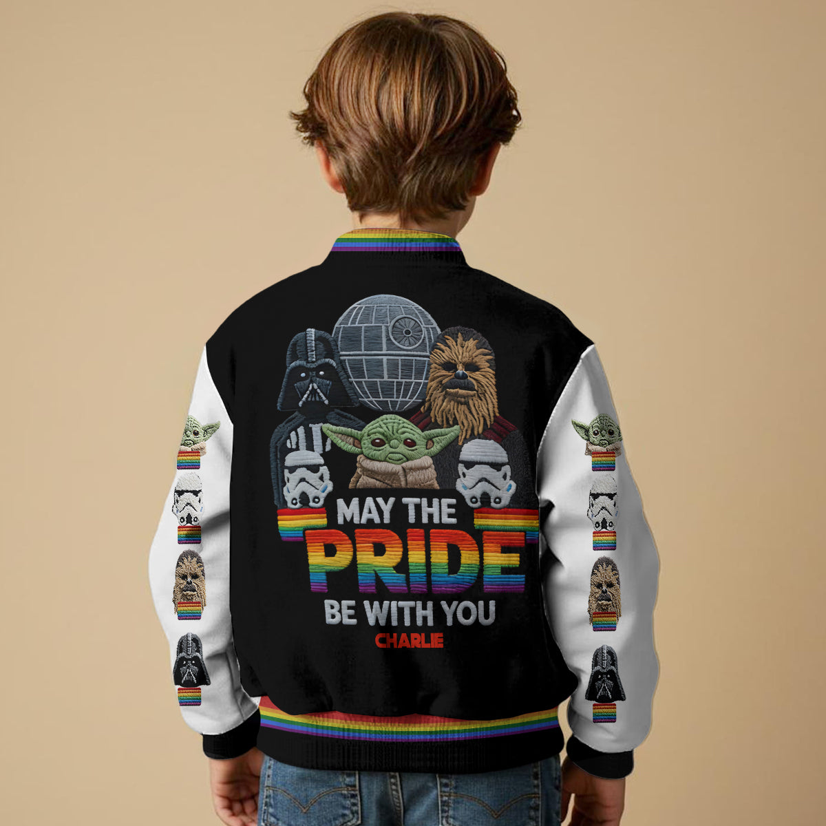 May The Pride Be With You - Personalized LGBT Support Varsity Jacket
