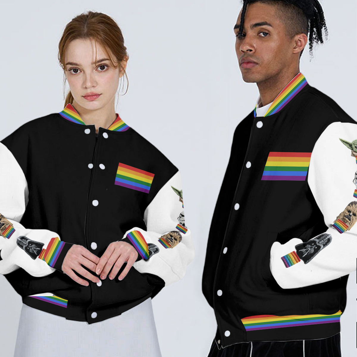 May The Pride Be With You - Personalized LGBT Support Varsity Jacket