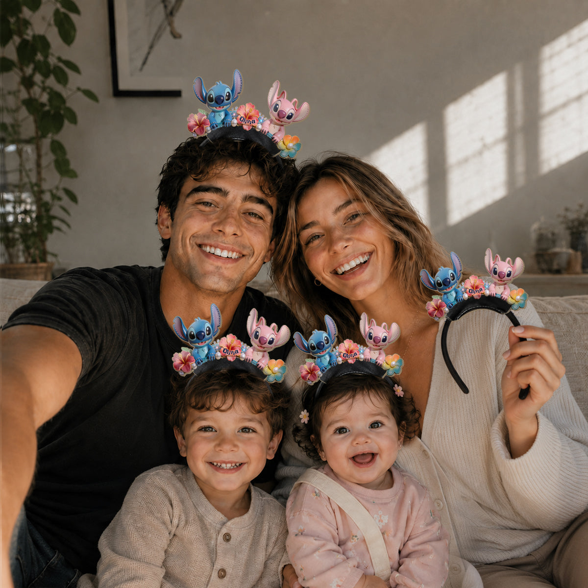 Ohana Hawaii Monster - Personalized Ohana Shaped Leather Headband
