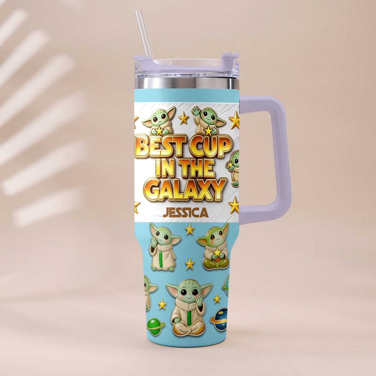 Best Cup In The Galaxy - Personalized The Force Tumbler With Plush Charm