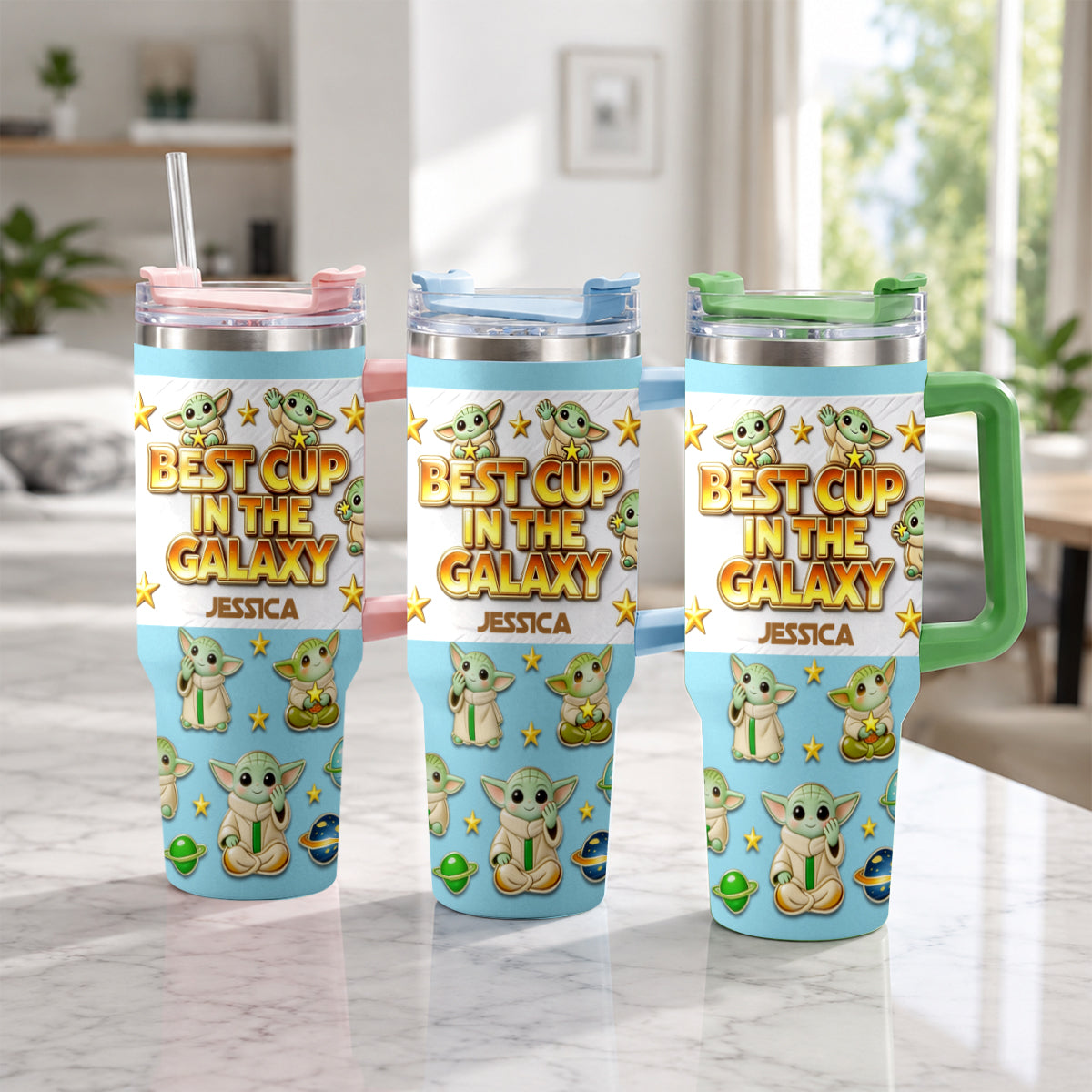 Best Cup In The Galaxy - Personalized The Force Tumbler With Plush Charm