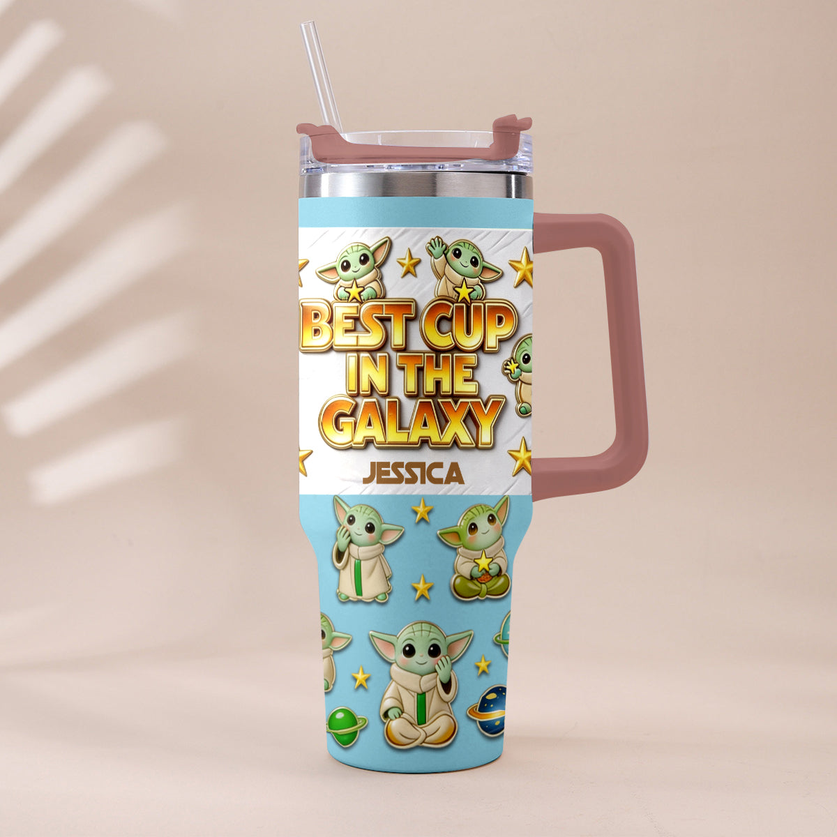 Best Cup In The Galaxy - Personalized The Force Tumbler With Plush Charm