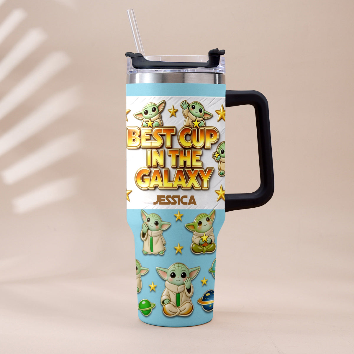 Best Cup In The Galaxy - Personalized The Force Tumbler With Plush Charm
